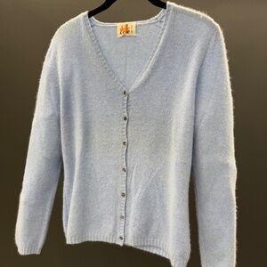 Delle Celle Women's Light Blue Sweater - Size 44 - Excellent Condition